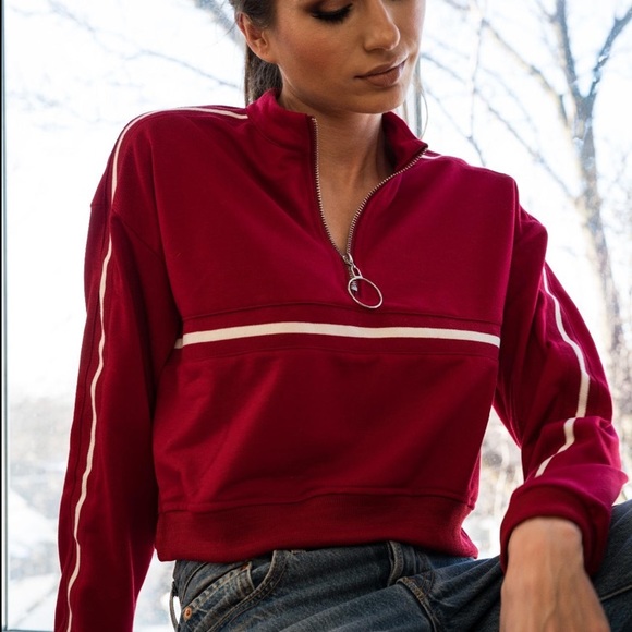 SHEIN Half Zip Crewneck Sweatshirt - Picture 6 of 12